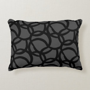 Coussins Décoratifs Motif Abstrait moderne en noir et gris foncé