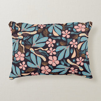 Coussins Décoratifs Motif abstrait, motif floral, dos foncé