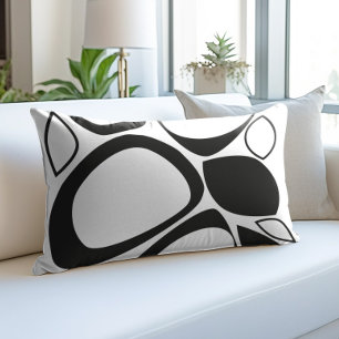 Coussins Décoratifs Motif Abstrait Noir Blanc Moderne Élégant