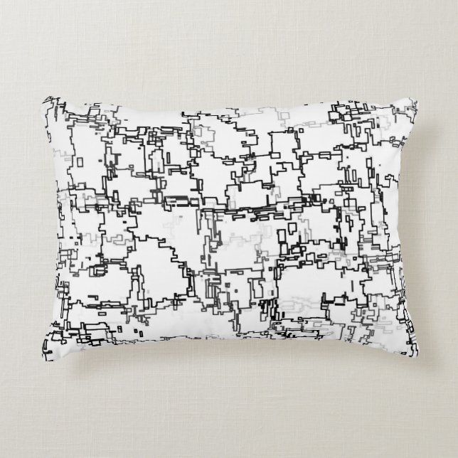 Coussins Décoratifs Motif Abstrait noir et blanc (Devant)