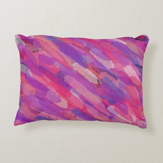 Coussins Décoratifs Motif Abstrait violet et rose (Dos)
