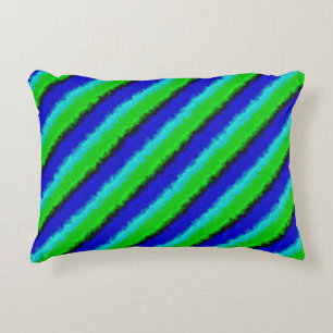 Coussins Décoratifs Motif arc-en-ciel bleu vert abstrait 3D
