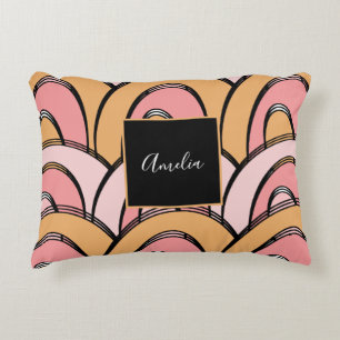 Coussins Décoratifs Motif Arc-en-ciel Groovy Orange Rose