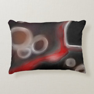 Coussins Décoratifs Motif artériel : Noir, Blanc et Rouge Abstrait