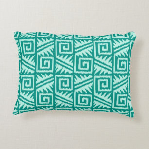 Coussins Décoratifs Motif Aztèque Ikat - Turquoise et Aqua