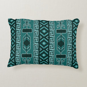 Coussins Décoratifs Motif aztèque tribal du sud-ouest de turquoise