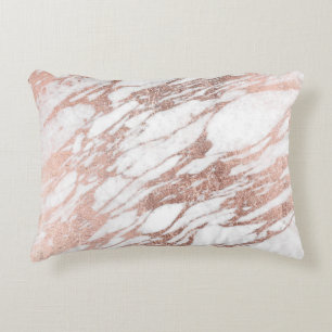 Coussins Décoratifs Motif blanc et rose élégant chic de marbre d'or