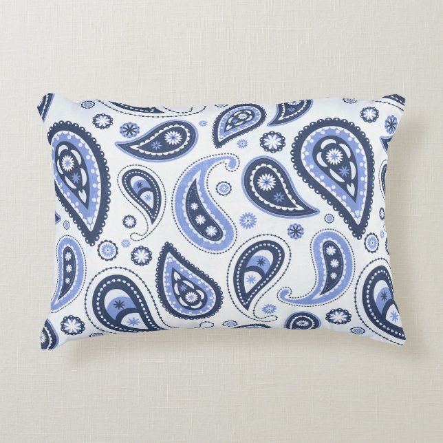 Coussins Décoratifs Motif Blue Paisley (Devant)