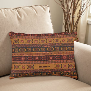 Coussins Décoratifs Motif Bohème Tribal Ethnique Terracotta Traditionn