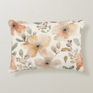 Coussins Décoratifs Motif botanique à l'aquarelle de fleurs de pêche b