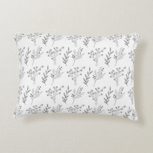 Coussins Décoratifs Motif botanique de fleurs blanches