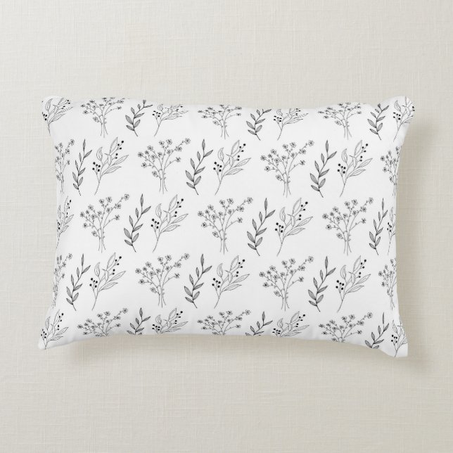 Coussins Décoratifs Motif botanique de fleurs blanches (Dos)