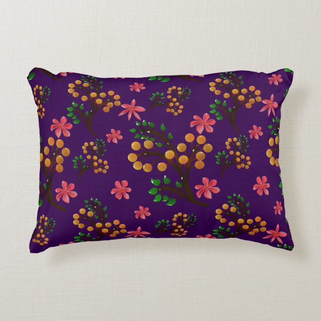 Coussins Décoratifs Motif botanique sans couture avec branche de fruit (Devant)