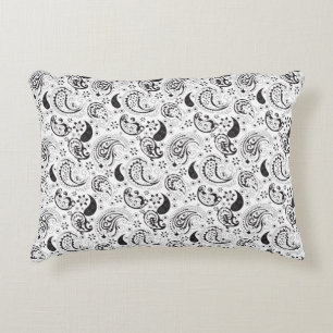 Coussins Décoratifs Motif cachemire noir et blanc – Art textile élégan