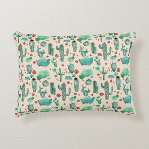 Coussins Décoratifs motif cactus et ladybug - arrière - plan beige