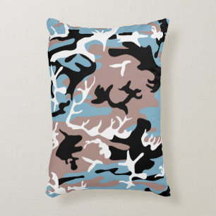 Coussins Décoratifs Motif Camo - Rouge gris Bleu Bleu Bleu Noir