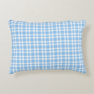 Coussins Décoratifs Motif carreaux bleu blanc