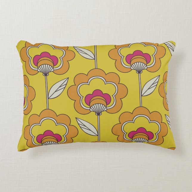 Coussins Décoratifs motif continu rétro floral (Devant)