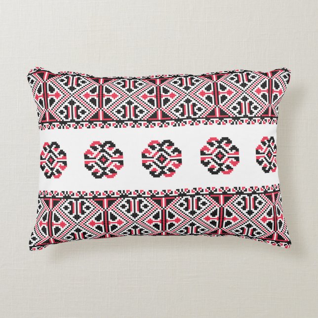 Coussins Décoratifs Motif croix rouge et noir original (Devant)