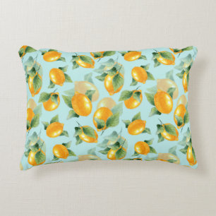 Coussins Décoratifs Motif d'aquarelle avec citrons et feuilles. Seamel
