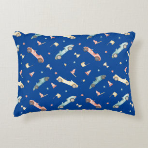 Coussins Décoratifs Motif d'aquarelle de la voiture Little Boy Racing