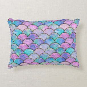 Coussins Décoratifs Motif d'aquarelle japonais à échelle de sirène