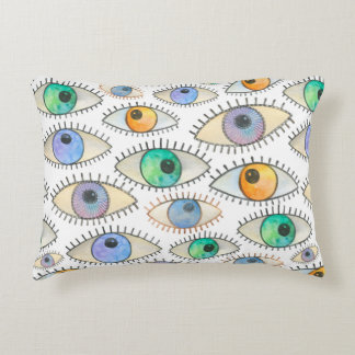 Coussins Décoratifs Motif d'aquarelle transparente à large oeil humain