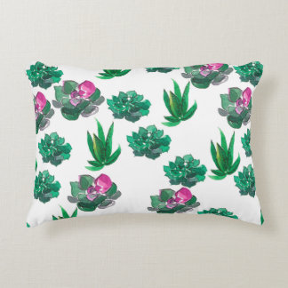 Coussins Décoratifs Motif d'aquarelle transparente avec succulents