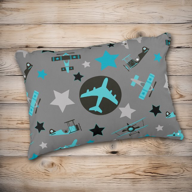 Coussins Décoratifs Motif d'avions Blue Grey (Créateur téléchargé)