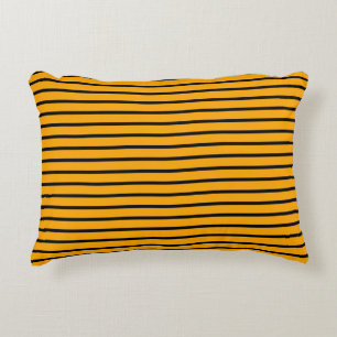 Coussins Décoratifs Motif de bande jaune noir rétro