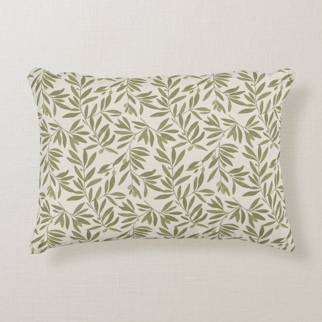Coussins Décoratifs Motif de branche d'olive minimal (Devant)
