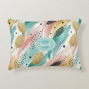 Coussins Décoratifs Motif de brosse et de point Abstrait - Gold Accent