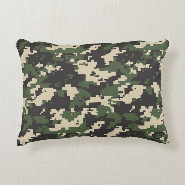 Coussins Décoratifs Motif de camouflage numérique vert (Devant)
