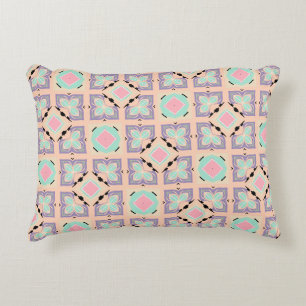 Coussins Décoratifs Motif de carreaux géométriques pastel   Rose Menth