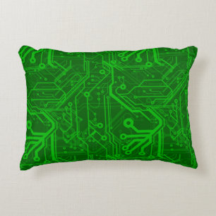 Coussins Décoratifs Motif de carte électronique de vert
