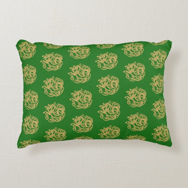 Coussins Décoratifs Motif de Cheval Celte d'or (Devant)