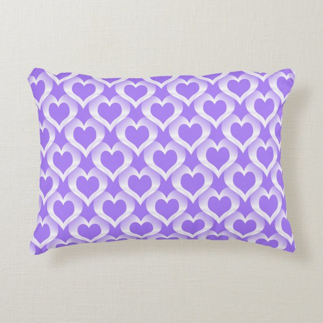 Coussins Décoratifs Motif de coeur blanc violet (Devant)