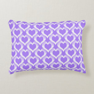 Coussins Décoratifs Motif de cœurs blancs violets