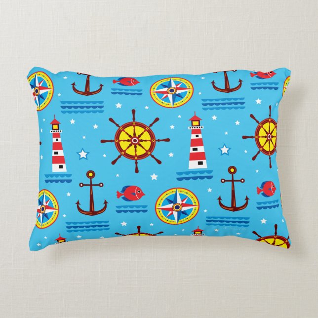Coussins Décoratifs Motif de compas nautique (Devant)