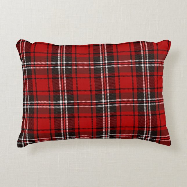 Coussins Décoratifs Motif de contrôle du bison rouge et noir (Devant)