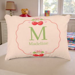 Coussins Décoratifs Motif de dessert aux cerises mignon et esthétique 