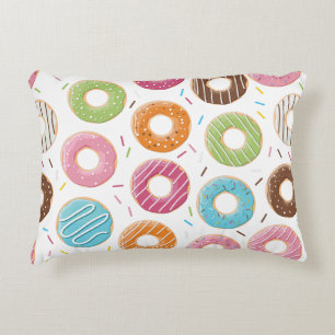 Coussins Décoratifs Motif de Donuts Colorés Rétro pour une Fête Amusan