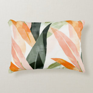 Coussins Décoratifs Motif de feuille abstraite terreuse