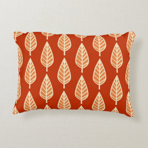 Coussins Décoratifs Motif de feuille de hêtre - Tons de mandarine oran