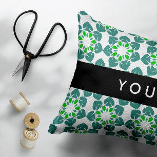 Coussins Décoratifs Motif de feuille, feuilles vertes, votre nom