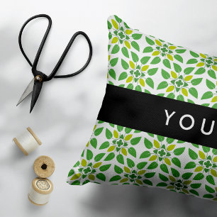 Coussins Décoratifs Motif de feuille, Feuilles vertes, Votre nom