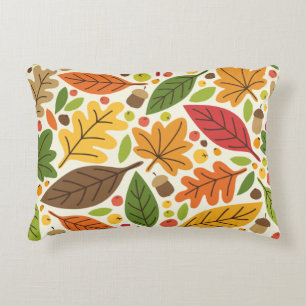 Coussins Décoratifs Motif de feuilles d'automne colorées et de glands