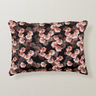 Coussins Décoratifs Motif de fleur sans soudure pivoine sur noir