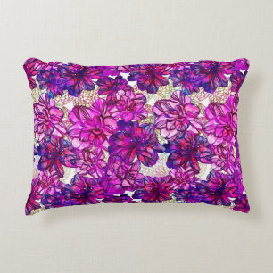 Coussins Décoratifs Motif de fleurs abstrait de rose et de pourpre