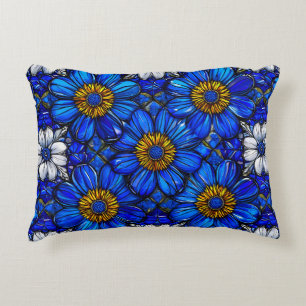 Coussins Décoratifs Motif de fleurs bleues
